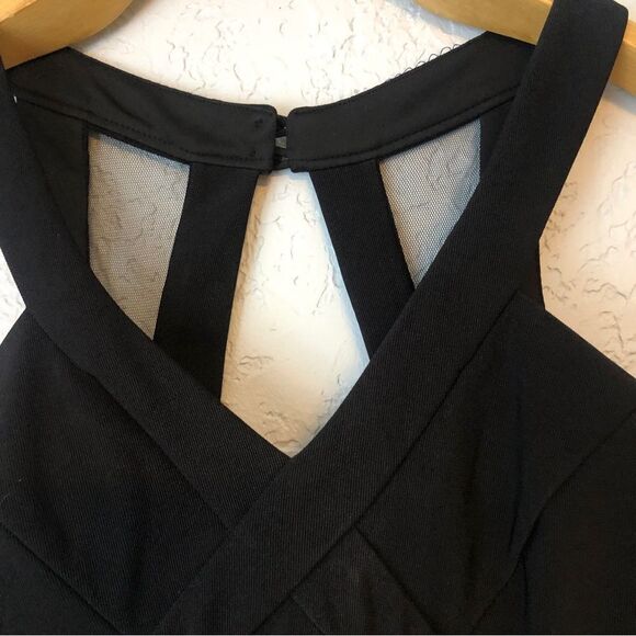 CRYSTAL DOLLS Womens Black Embellished Zippered Floral Cocktail Dress - Picture 5 of 11